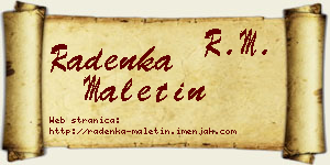 Radenka Maletin vizit kartica